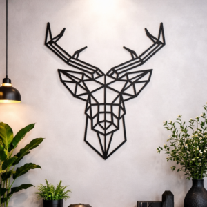 Geometric Stag Polygon Deer Metal Wall Art