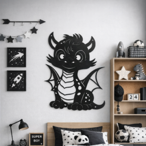 Little Guardian Cute Dragon Metal Wall Art