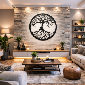 Tree of Life Round Metal Wall Art