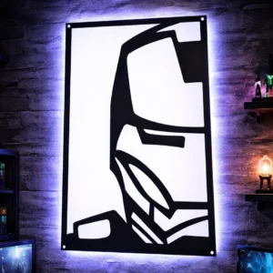 Hero Framed Comic Silhouette Metal Wall Art