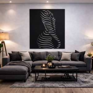 Fluid Form Abstract Female Figure Metal Wall Art