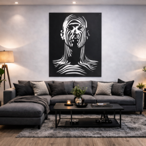 The Contours Abstract Male Portrait Metal Wall Art
