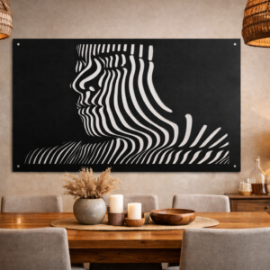 Ethereal Profile 3D Abstract Female Metal Wall Art