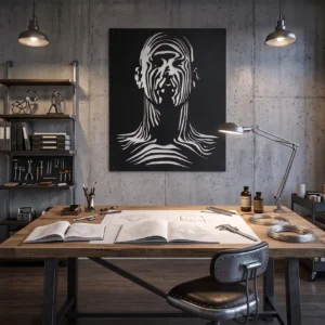 The Contours Abstract Male Portrait Metal Wall Art